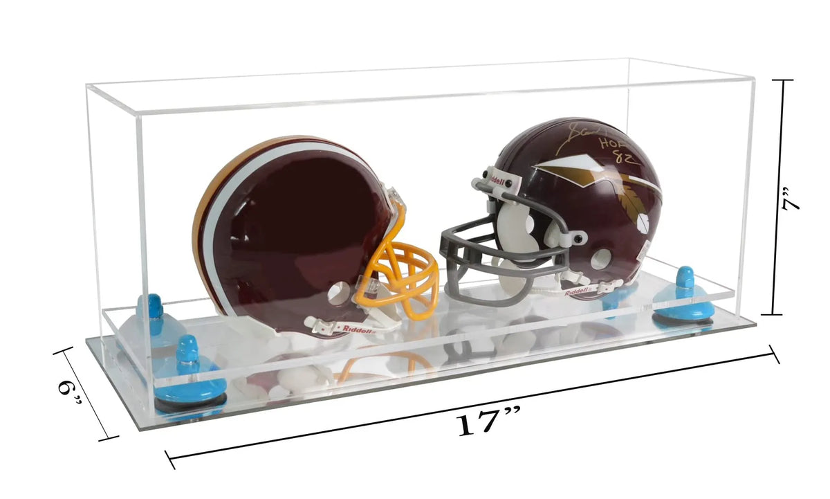 2 Mini Helmet or Mini Football with Mini Helmet Display Case - Clear (A019/V46)