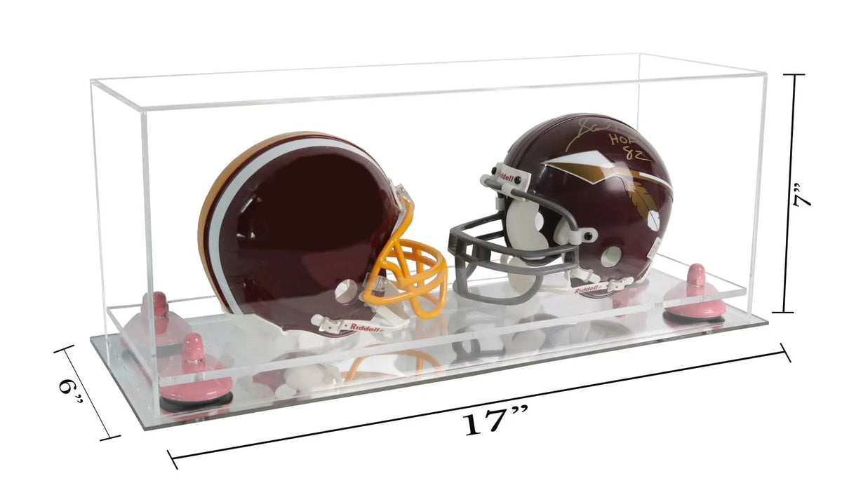 2 Mini Helmet or Mini Football with Mini Helmet Display Case - Clear (A019/V46)