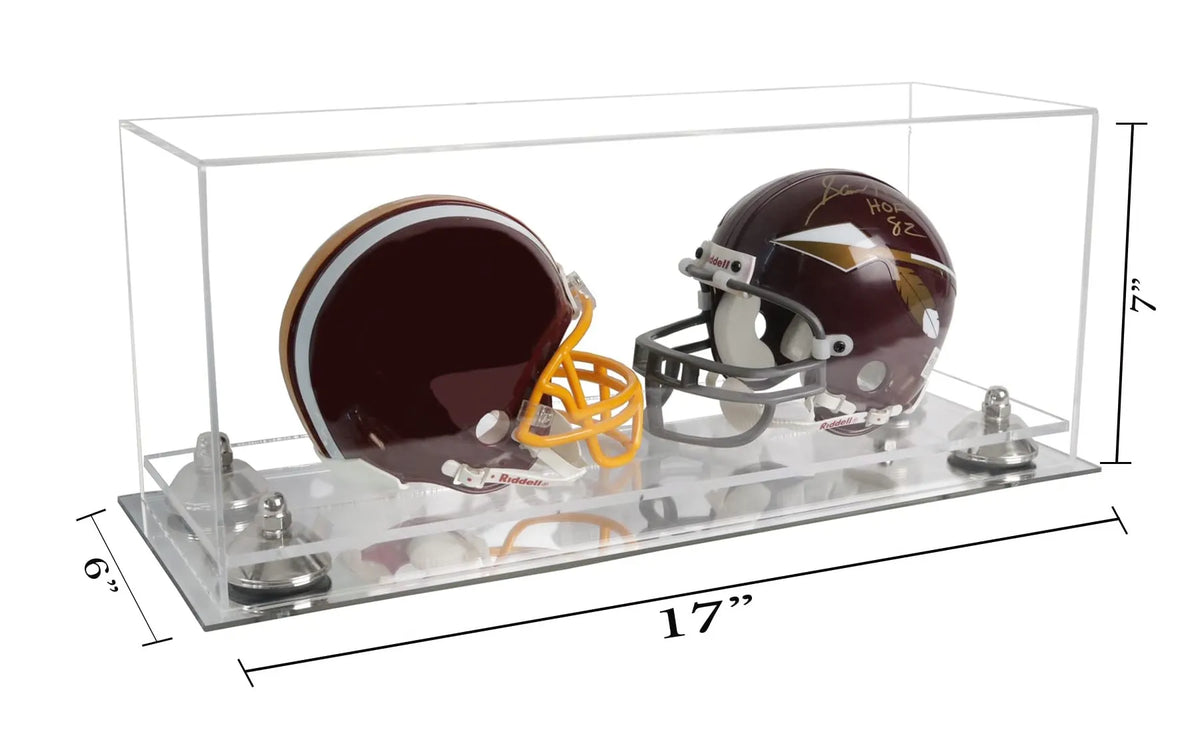 2 Mini Helmet or Mini Football with Mini Helmet Display Case - Clear (A019/V46)