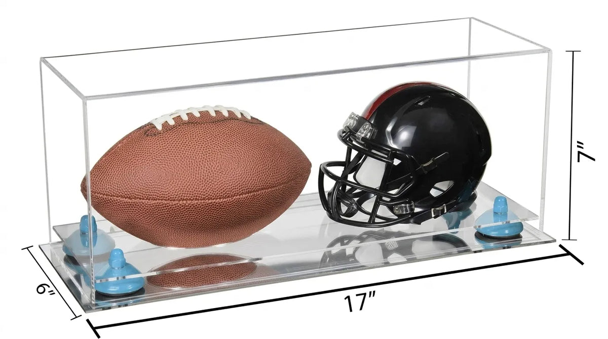 2 Mini Helmet or Mini Football with Mini Helmet Display Case - Clear (A019/V46)