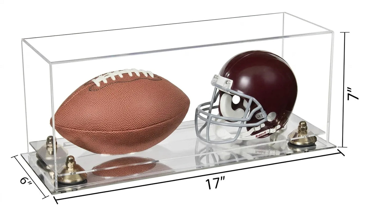 2 Mini Helmet or Mini Football with Mini Helmet Display Case - Clear (A019/V46)