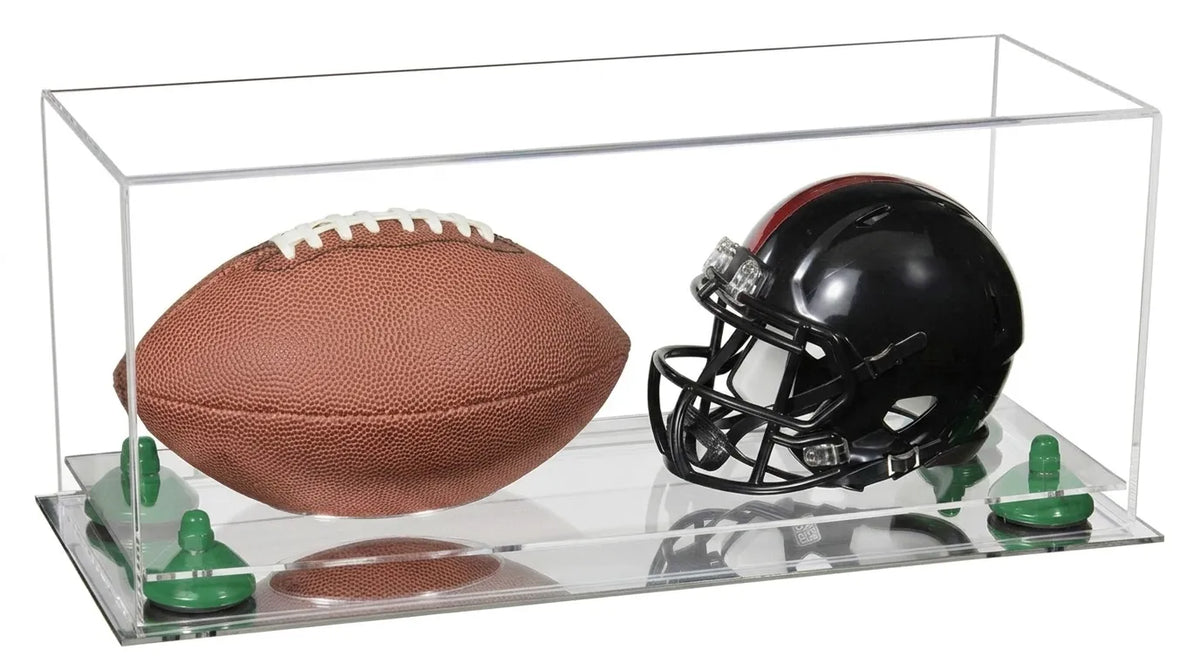 2 Mini Helmet or Mini Football with Mini Helmet Display Case - Clear (A019/V46)