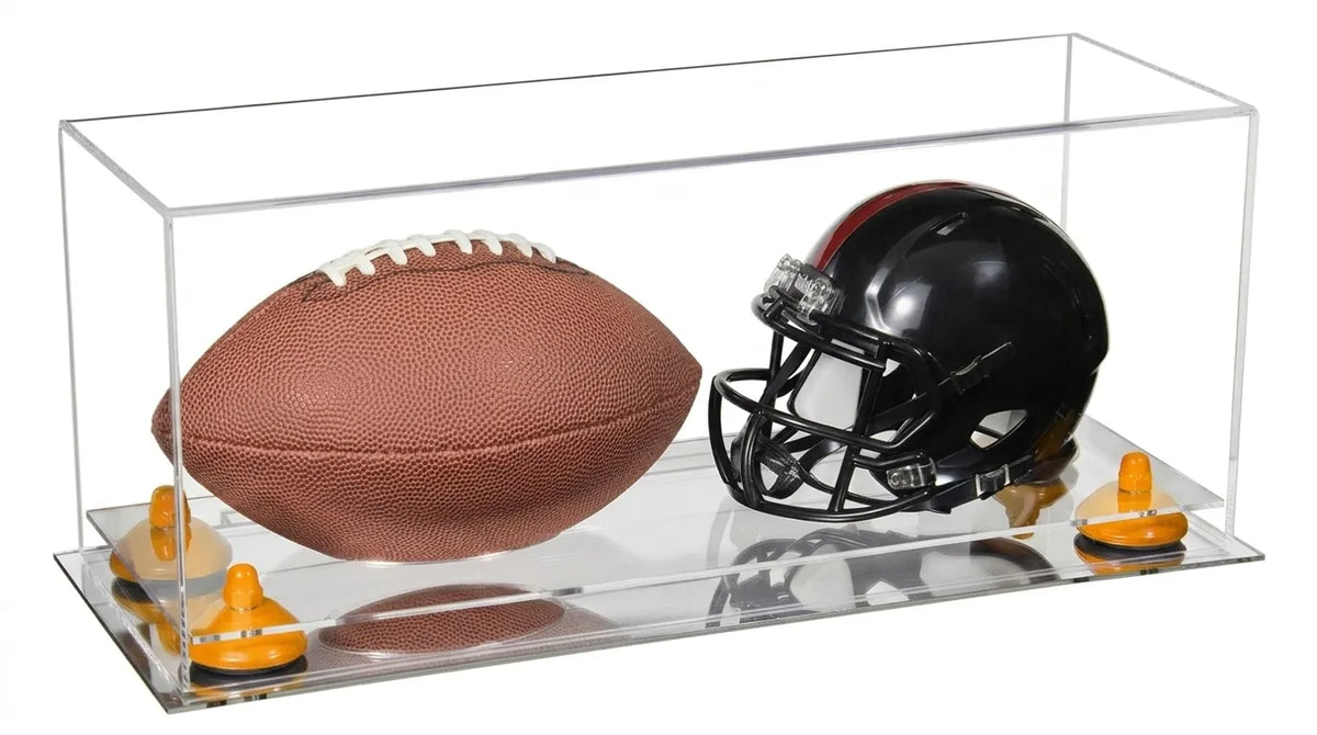 2 Mini Helmet or Mini Football with Mini Helmet Display Case - Clear (A019/V46)
