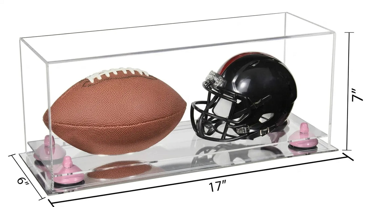 2 Mini Helmet or Mini Football with Mini Helmet Display Case - Clear (A019/V46)