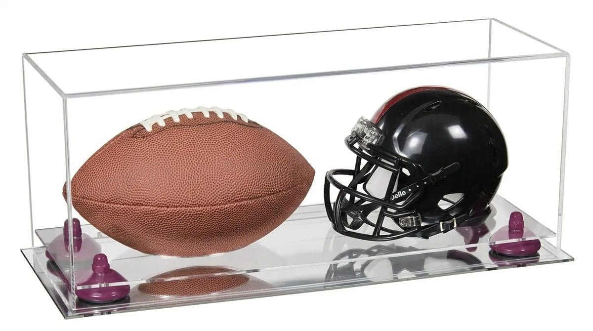 2 Mini Helmet or Mini Football with Mini Helmet Display Case - Clear (A019/V46)