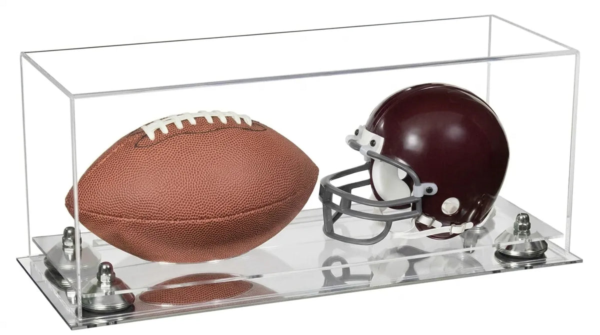 2 Mini Helmet or Mini Football with Mini Helmet Display Case - Clear (A019/V46)