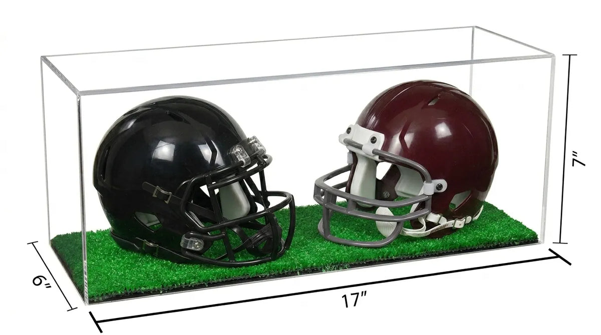 2 Mini Helmet or Mini Football with Mini Helmet Display Case - Clear (A019/V46)