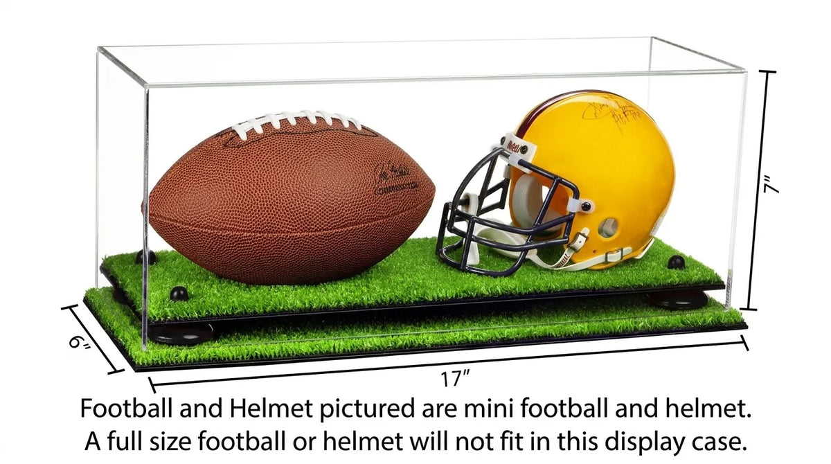 2 Mini Helmet or Mini Football with Mini Helmet Display Case - Clear (A019/V46)