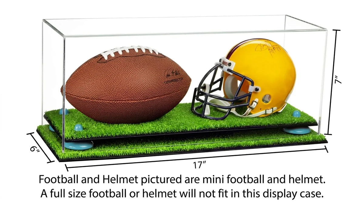 2 Mini Helmet or Mini Football with Mini Helmet Display Case - Clear (A019/V46)