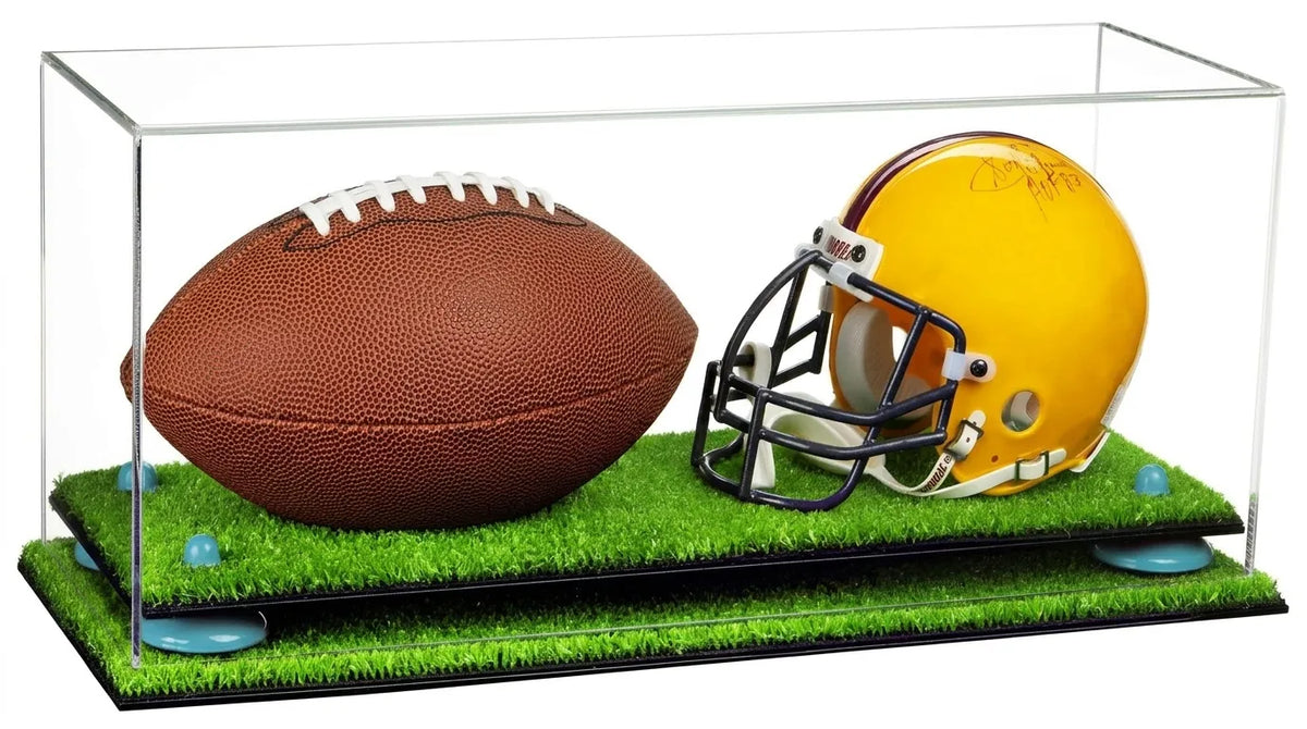 2 Mini Helmet or Mini Football with Mini Helmet Display Case - Clear (A019/V46)