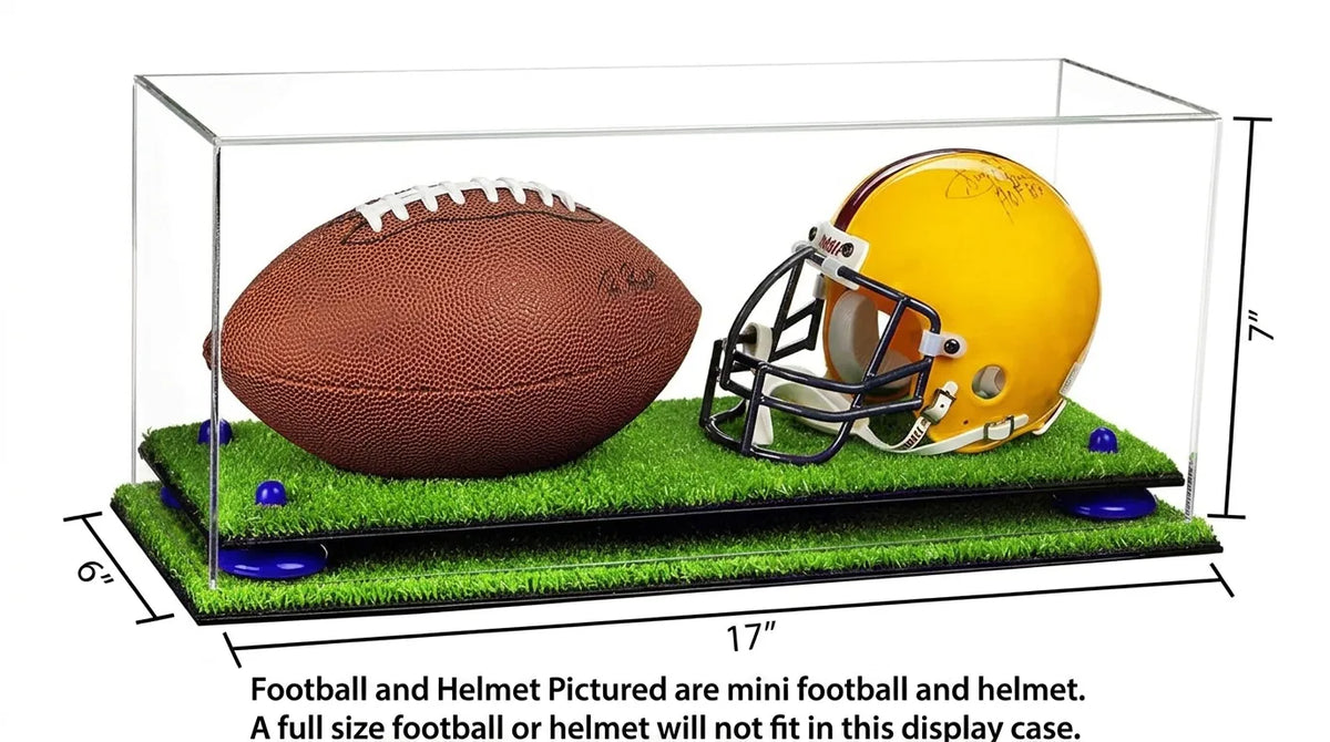 2 Mini Helmet or Mini Football with Mini Helmet Display Case - Clear (A019/V46)