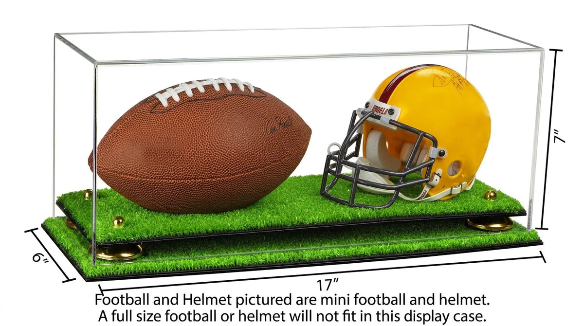 2 Mini Helmet or Mini Football with Mini Helmet Display Case - Clear (A019/V46)