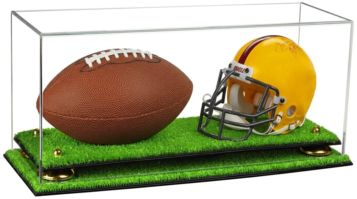 2 Mini Helmet or Mini Football with Mini Helmet Display Case - Clear (A019/V46)