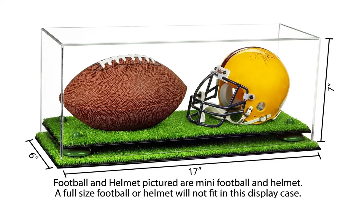 2 Mini Helmet or Mini Football with Mini Helmet Display Case - Clear (A019/V46)