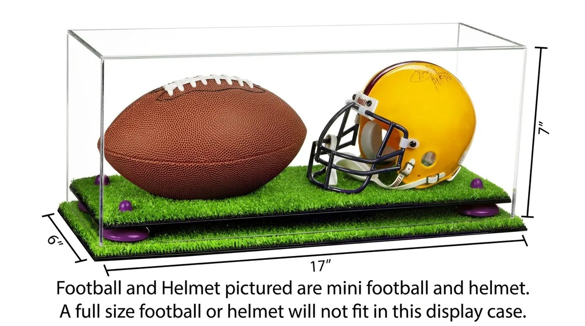 2 Mini Helmet or Mini Football with Mini Helmet Display Case - Clear (A019/V46)