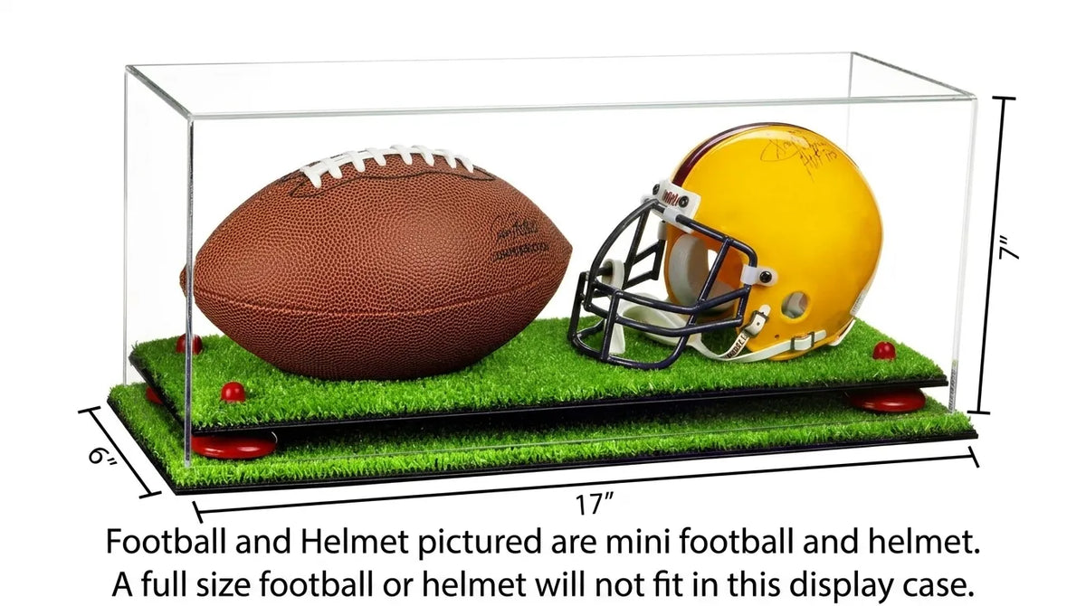 2 Mini Helmet or Mini Football with Mini Helmet Display Case - Clear (A019/V46)