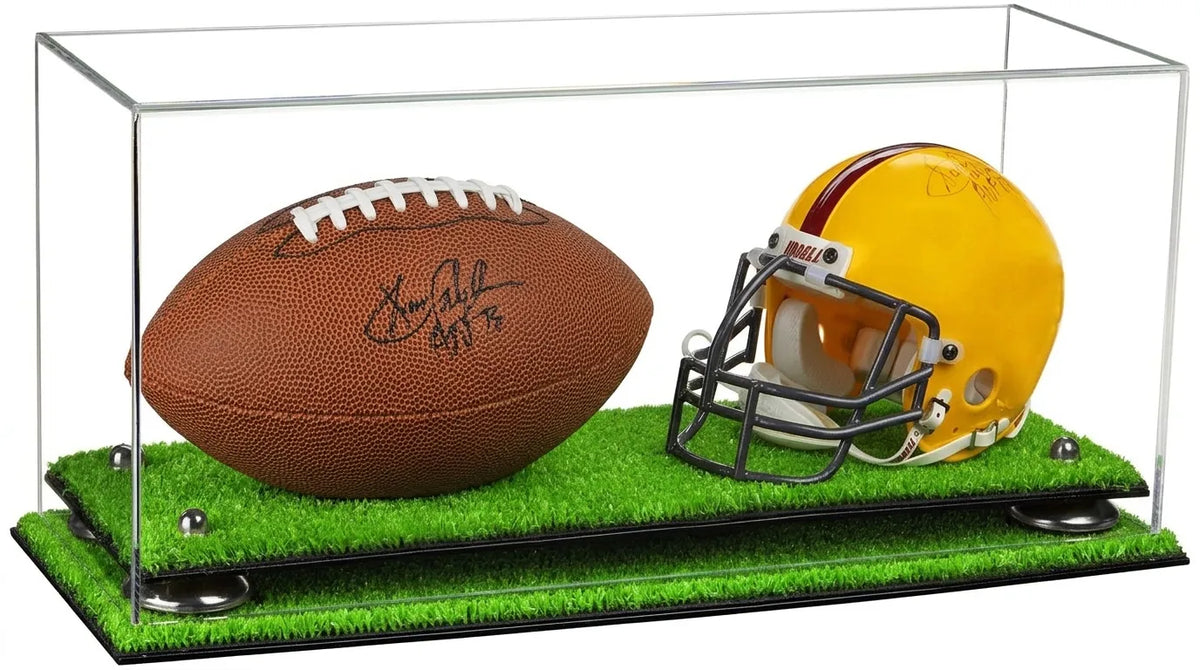 2 Mini Helmet or Mini Football with Mini Helmet Display Case - Clear (A019/V46)