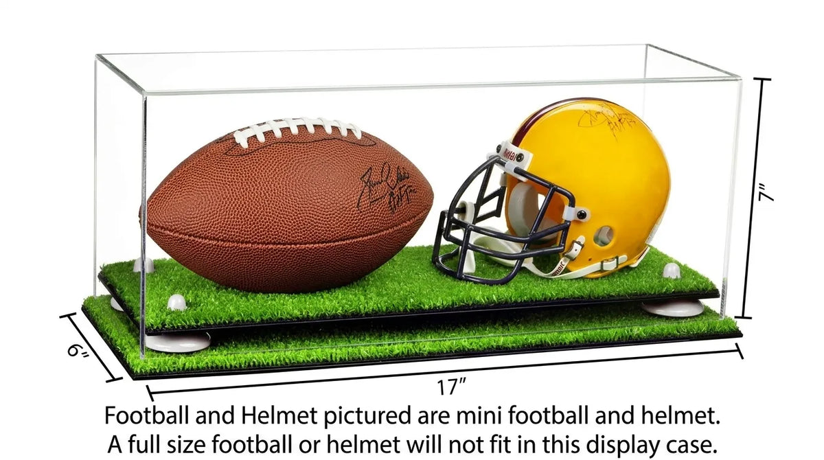2 Mini Helmet or Mini Football with Mini Helmet Display Case - Clear (A019/V46)