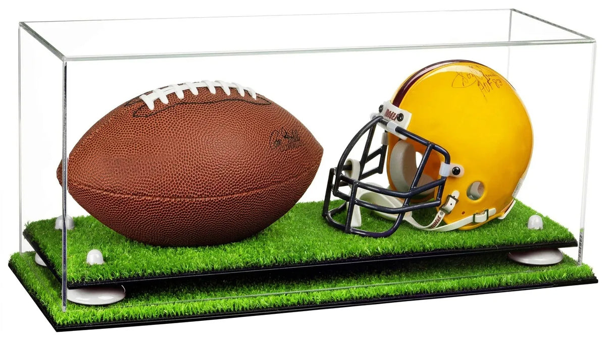 2 Mini Helmet or Mini Football with Mini Helmet Display Case - Clear (A019/V46)