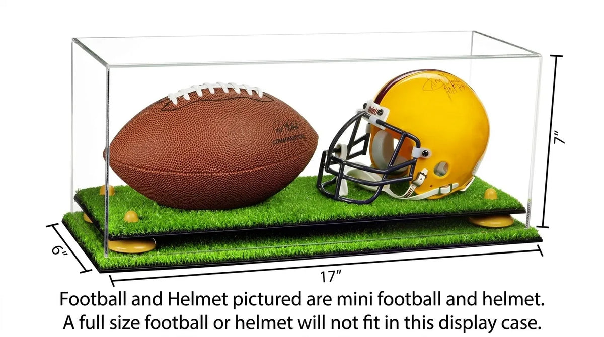 2 Mini Helmet or Mini Football with Mini Helmet Display Case - Clear (A019/V46)