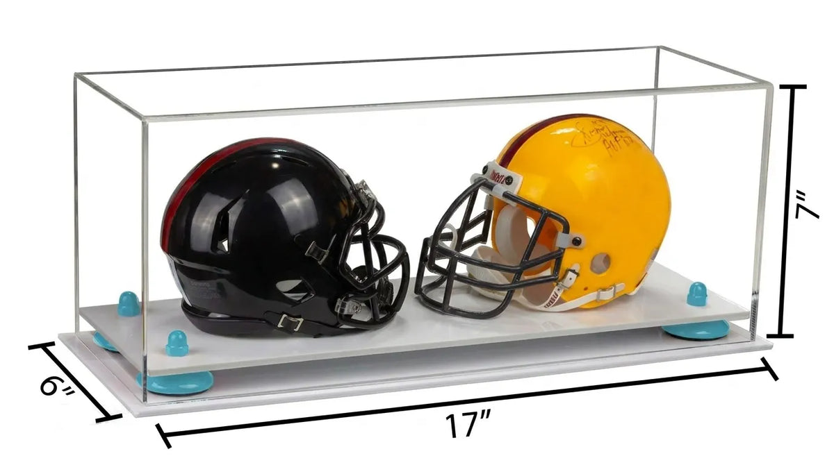 2 Mini Helmet or Mini Football with Mini Helmet Display Case - Clear (A019/V46)