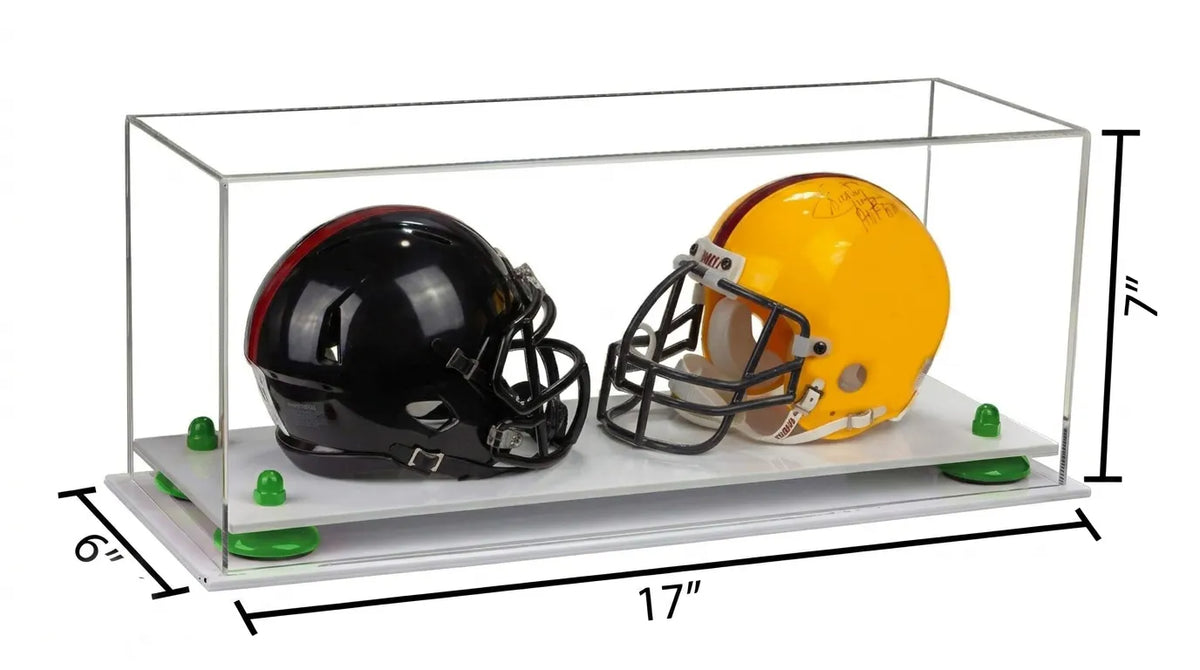 2 Mini Helmet or Mini Football with Mini Helmet Display Case - Clear (A019/V46)