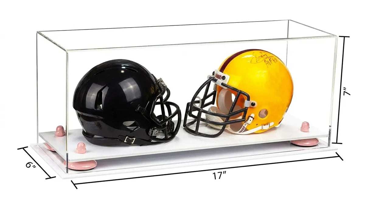 2 Mini Helmet or Mini Football with Mini Helmet Display Case - Clear (A019/V46)