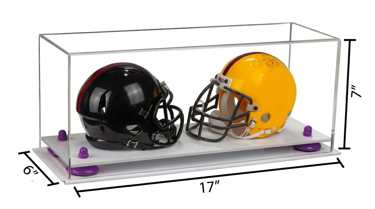 2 Mini Helmet or Mini Football with Mini Helmet Display Case - Clear (A019/V46)