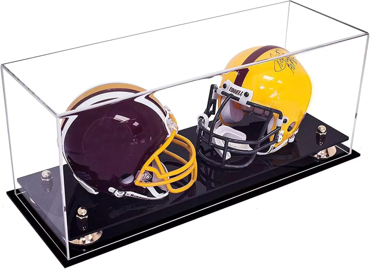 2 Mini Helmet or Mini Football with Mini Helmet Display Case - Clear (A019/V46)