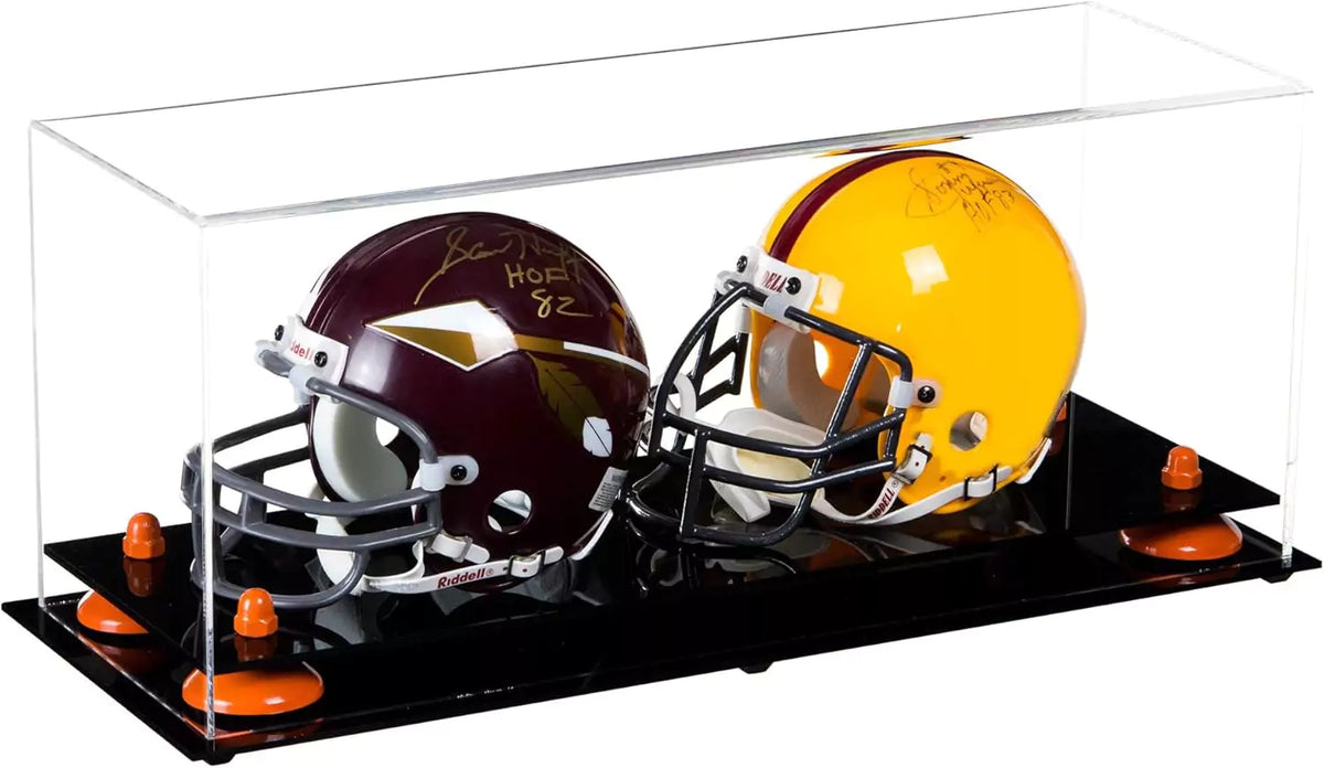 2 Mini Helmet or Mini Football with Mini Helmet Display Case - Clear (A019/V46)