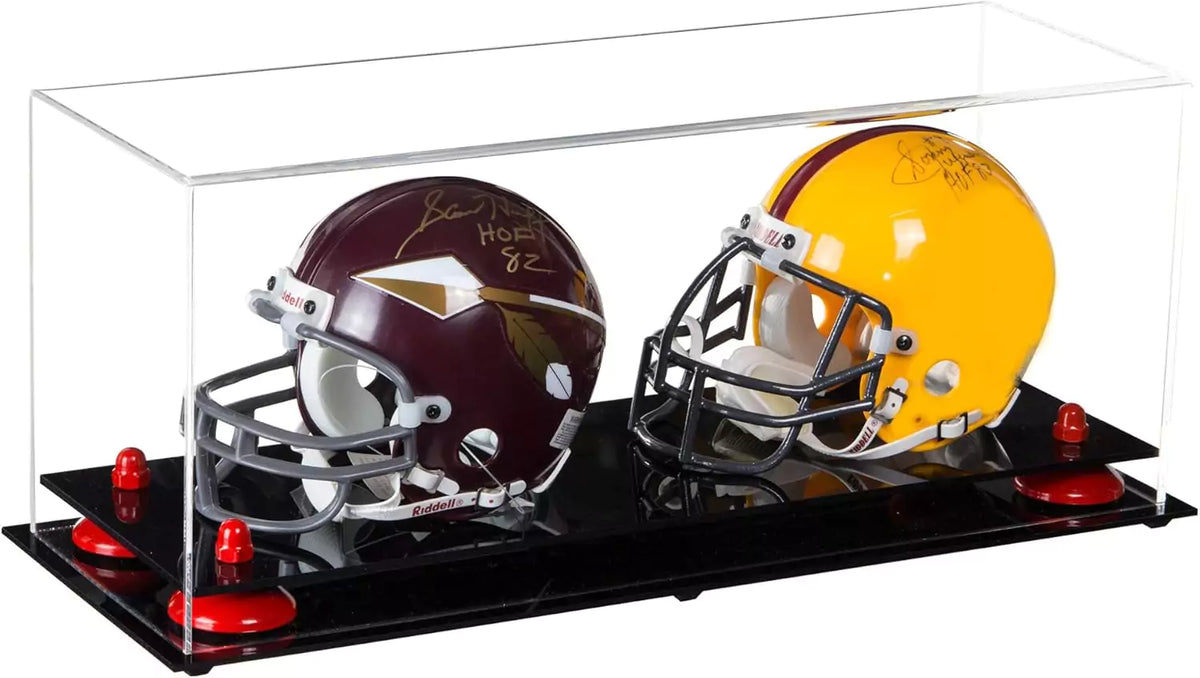 2 Mini Helmet or Mini Football with Mini Helmet Display Case - Clear (A019/V46)