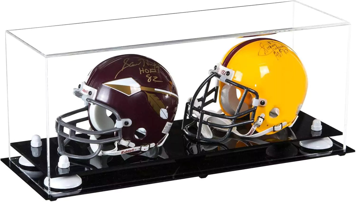 2 Mini Helmet or Mini Football with Mini Helmet Display Case - Clear (A019/V46)