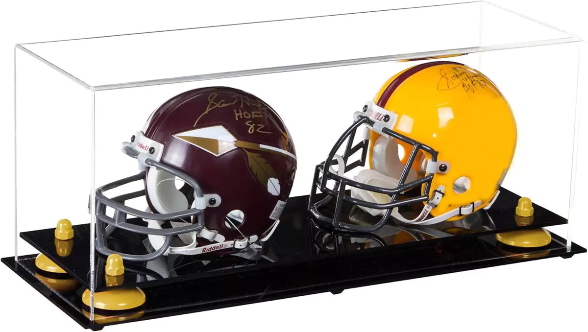 2 Mini Helmet or Mini Football with Mini Helmet Display Case - Clear (A019/V46)
