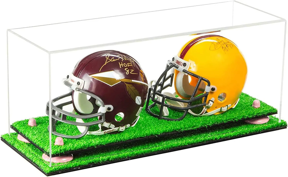 2 Mini Helmet or Mini Football with Mini Helmet Display Case - Clear (A019/V46)