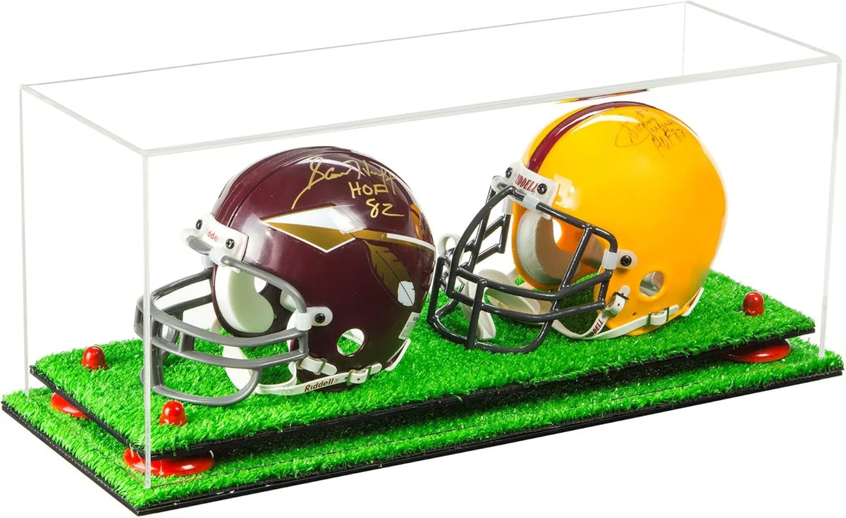 2 Mini Helmet or Mini Football with Mini Helmet Display Case - Clear (A019/V46)