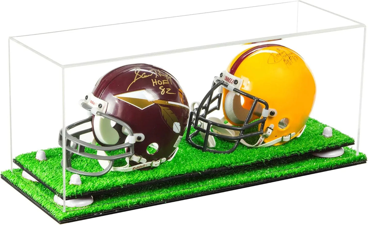 2 Mini Helmet or Mini Football with Mini Helmet Display Case - Clear (A019/V46)