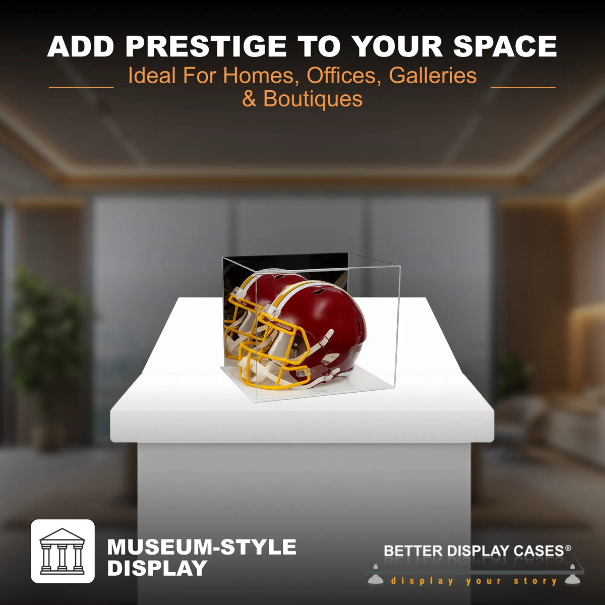 Versatile Acrylic Display Cases with Double Sheet Base with Mirror Case