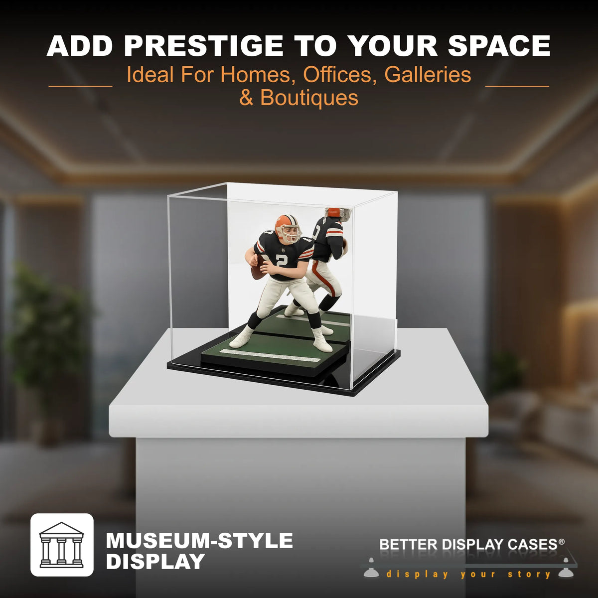 Versatile Acrylic Display Cases with Double Sheet Base with Mirror Case