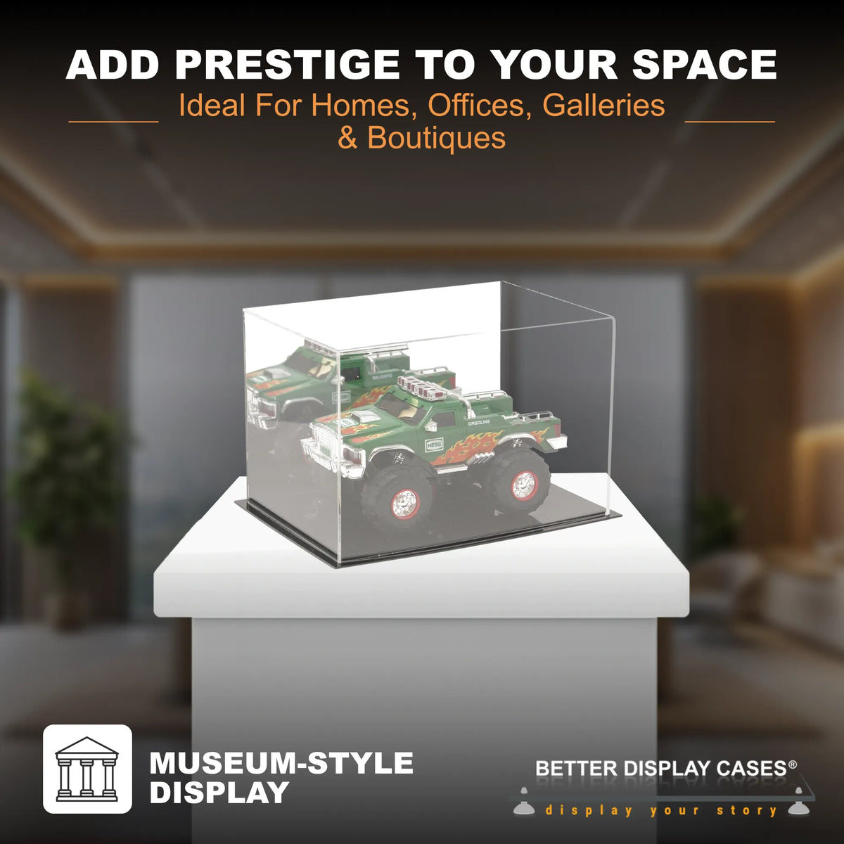 Versatile Acrylic Display Cases with Double Sheet Base with Mirror Case
