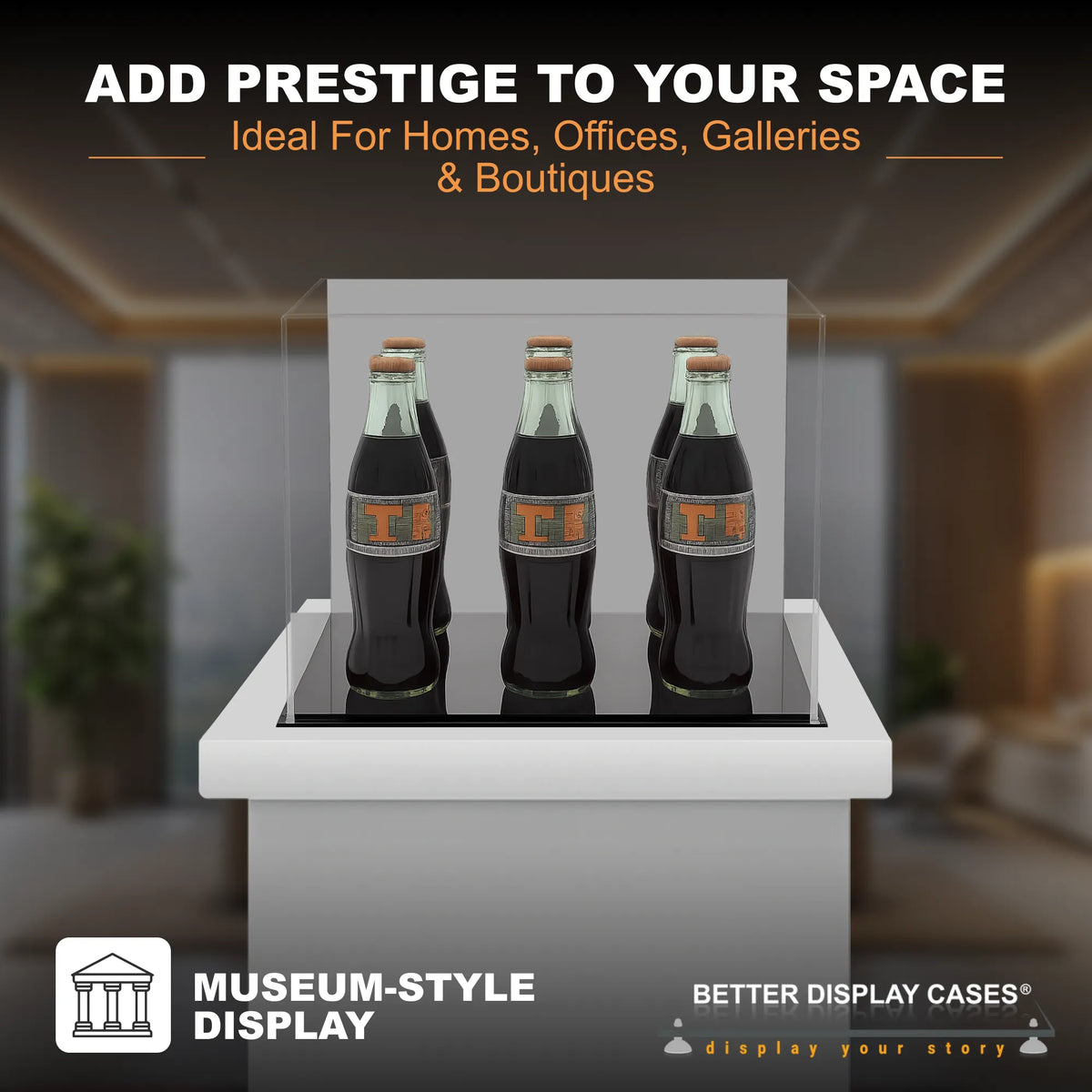 Versatile Acrylic Display Cases with Double Sheet Base with Mirror Case