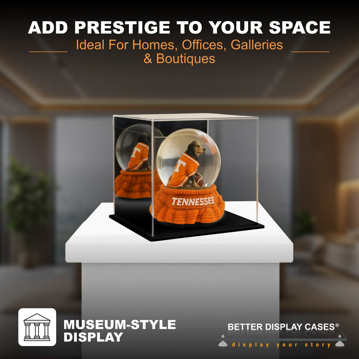 Versatile Acrylic Display Cases with Double Sheet Base with Mirror Case