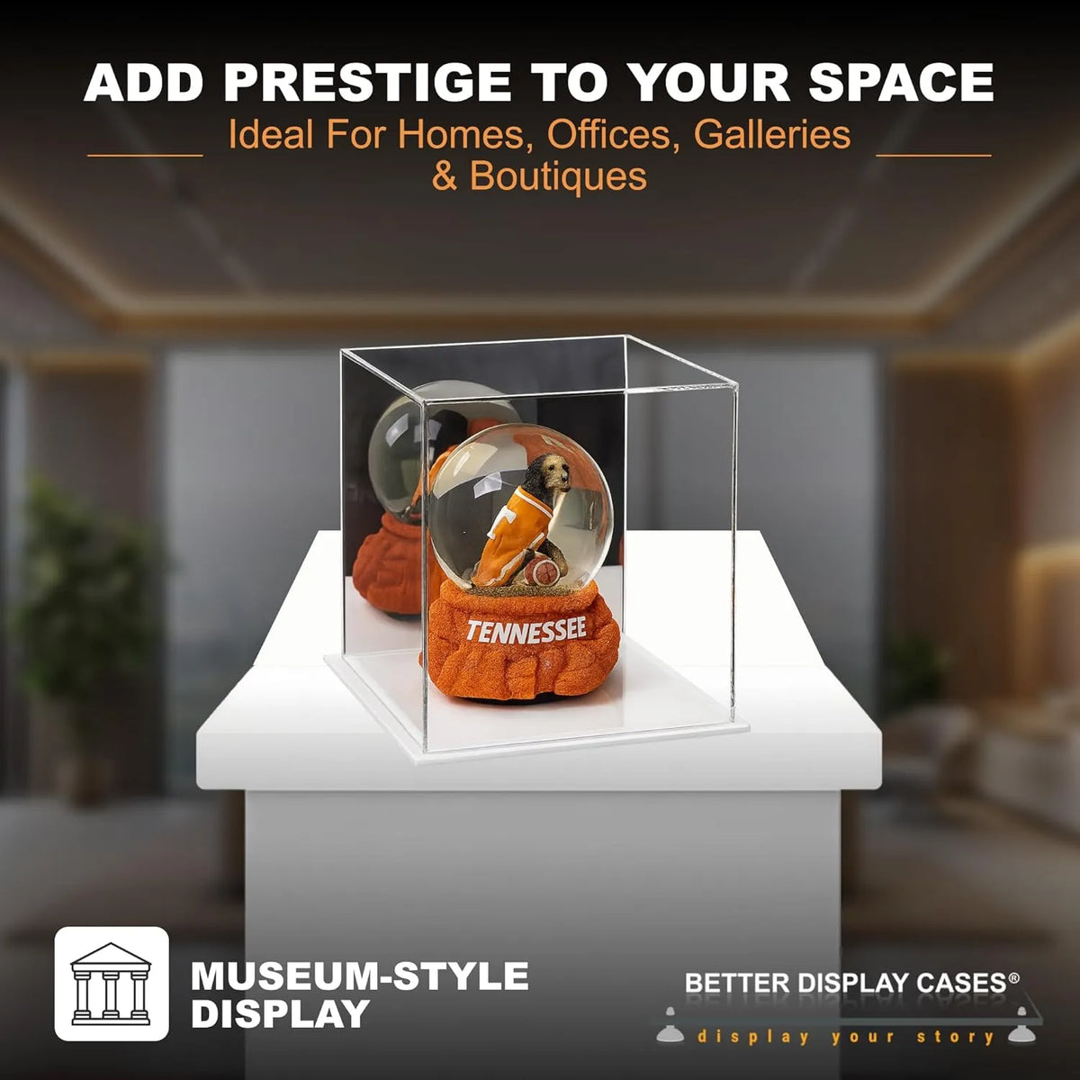 Versatile Acrylic Display Cases with Double Sheet Base with Mirror Case
