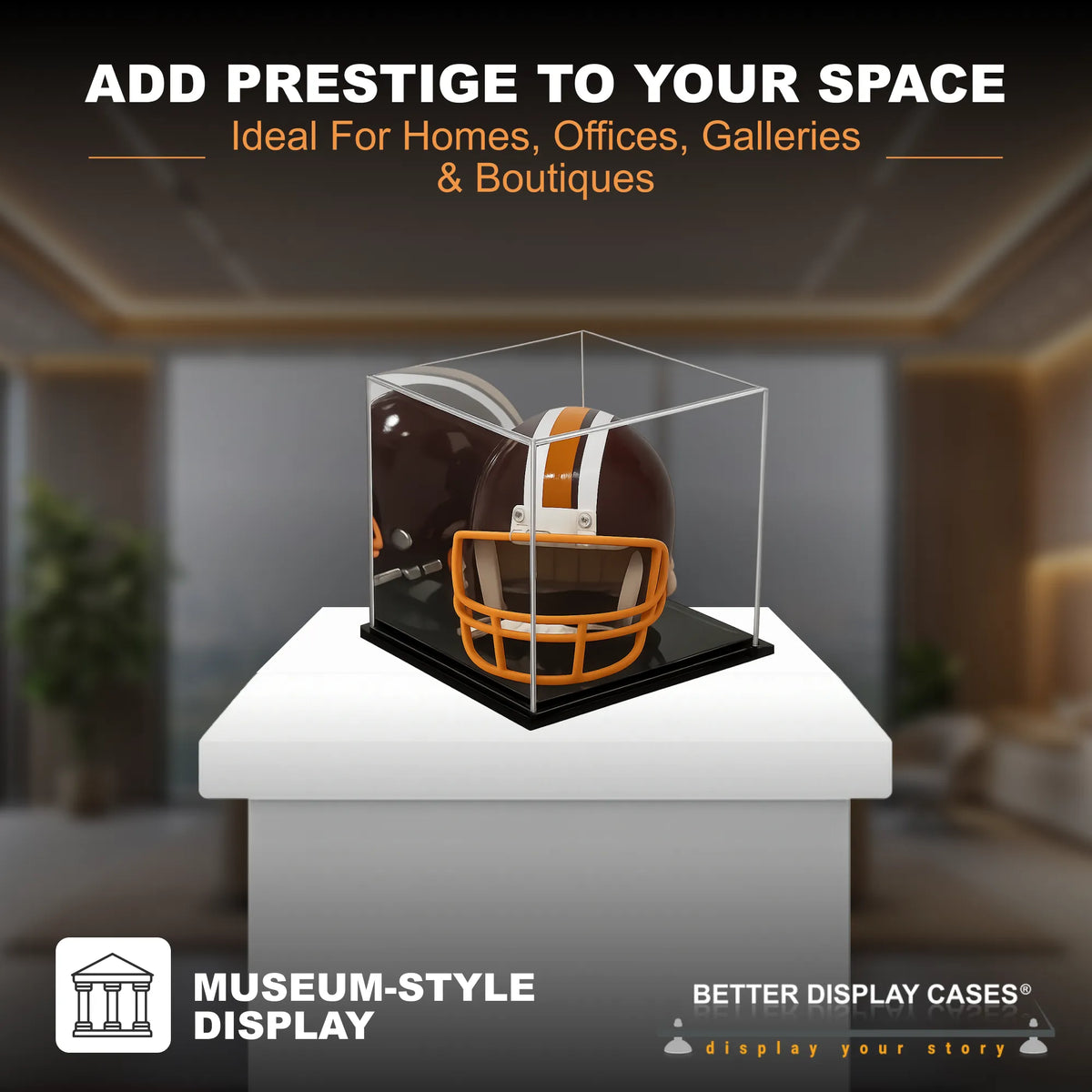 Versatile Acrylic Display Cases with Double Sheet Base with Mirror Case