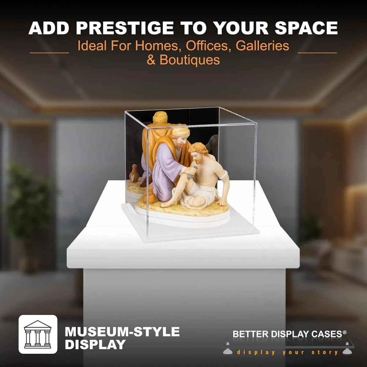 Versatile Acrylic Display Cases with Double Sheet Base with Mirror Case