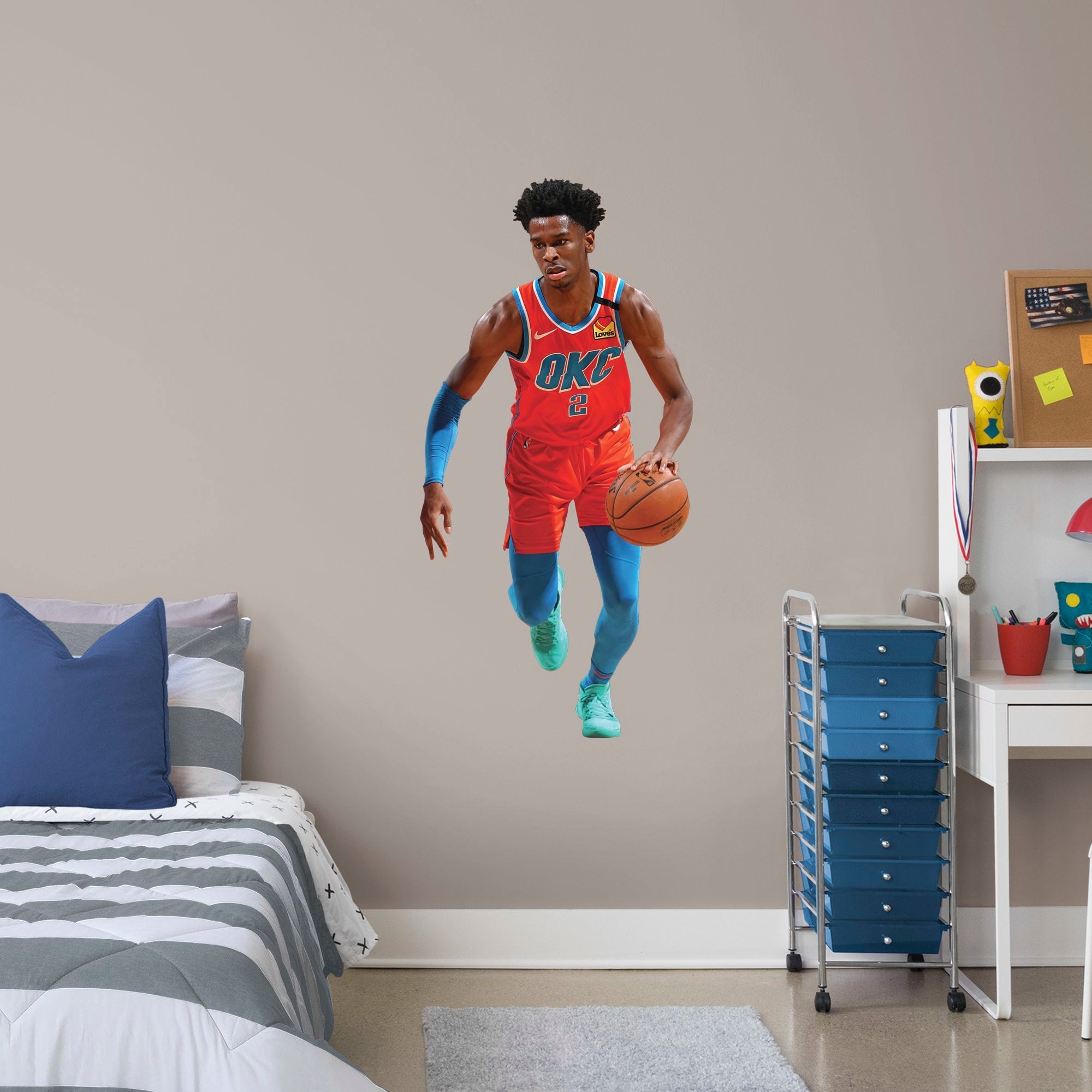 Shai Gilgeous-Alexander - RealBig Collection - Official NBA - Oklahoma City Thunder - Reusable Vinyl Wall Decals #1