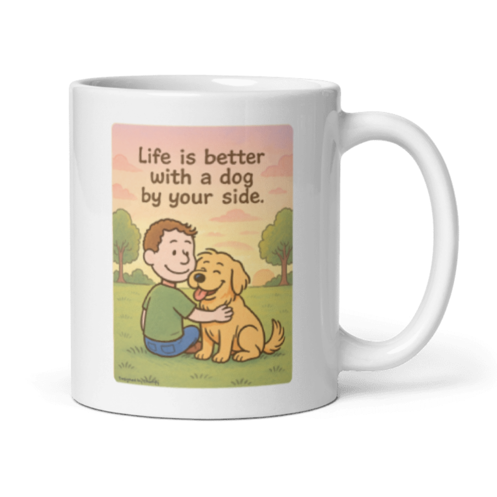 Man with His Dog, Life is Better with a Dog Mug