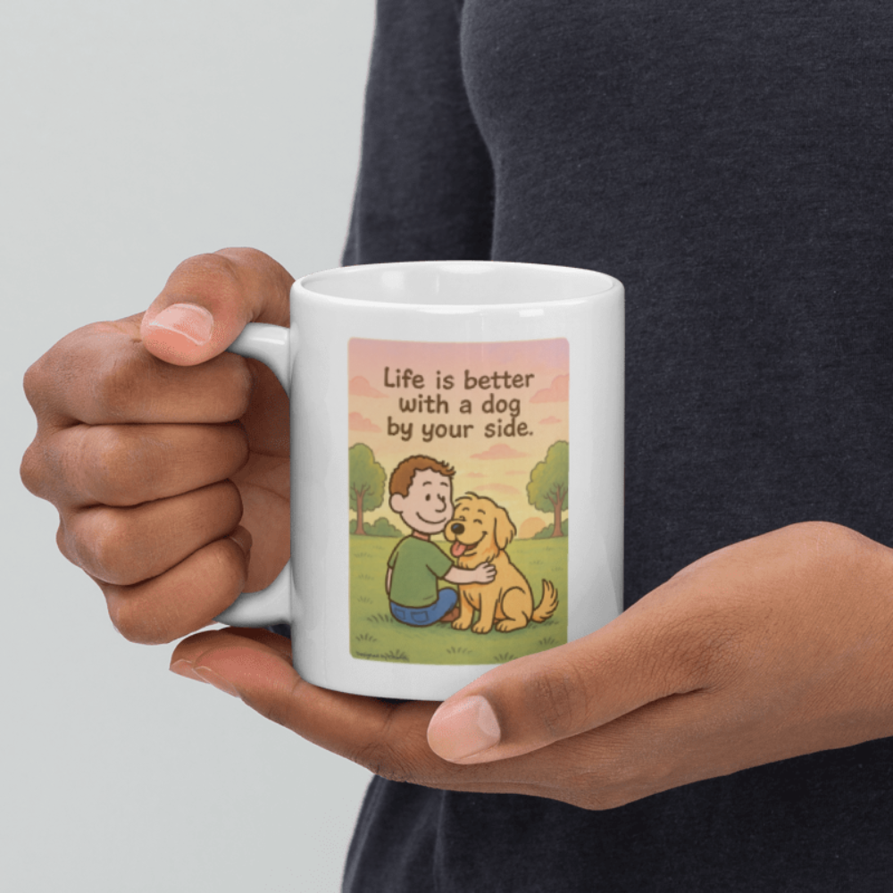 Man with His Dog, Life is Better with a Dog Mug