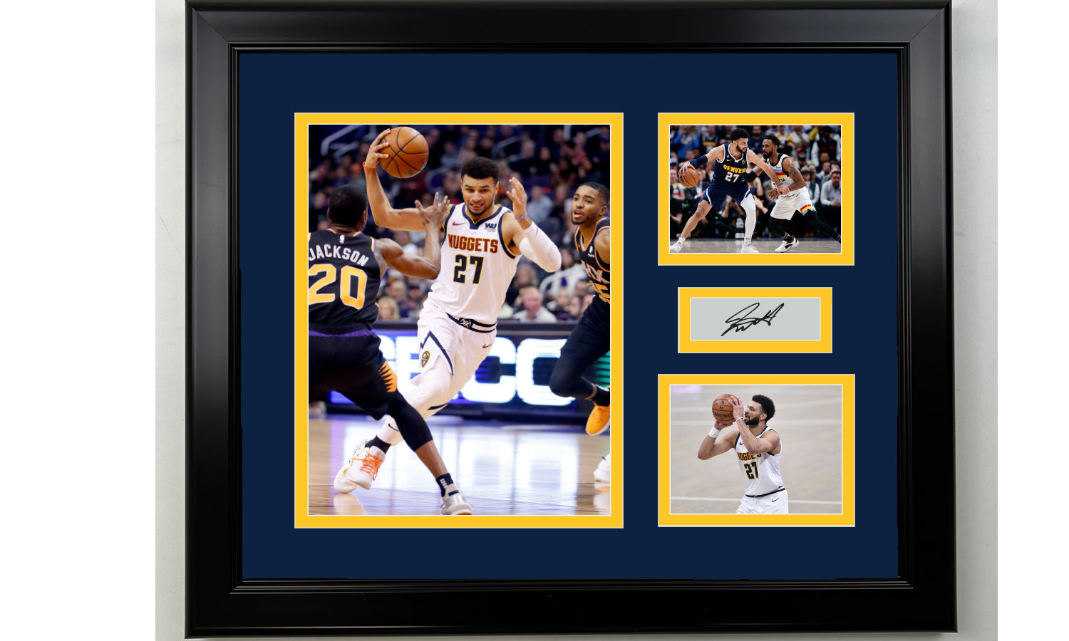 Framed Jamal Murray Denver Nuggets Facsimile Laser Engraved Signature Basketball 14x11 3 Photo Collage