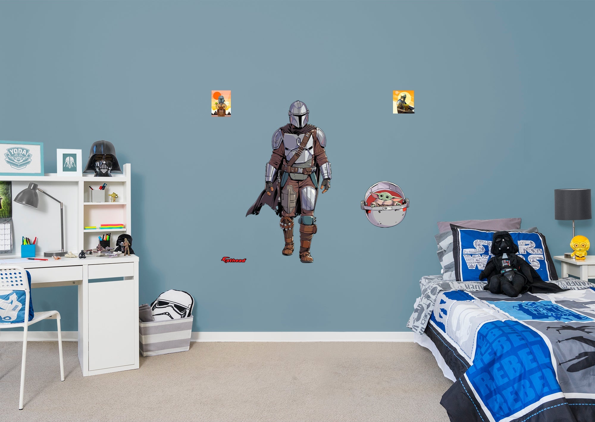 The Mandalorian with Child  - Officially Licensed Star Wars Removable Wall Decal