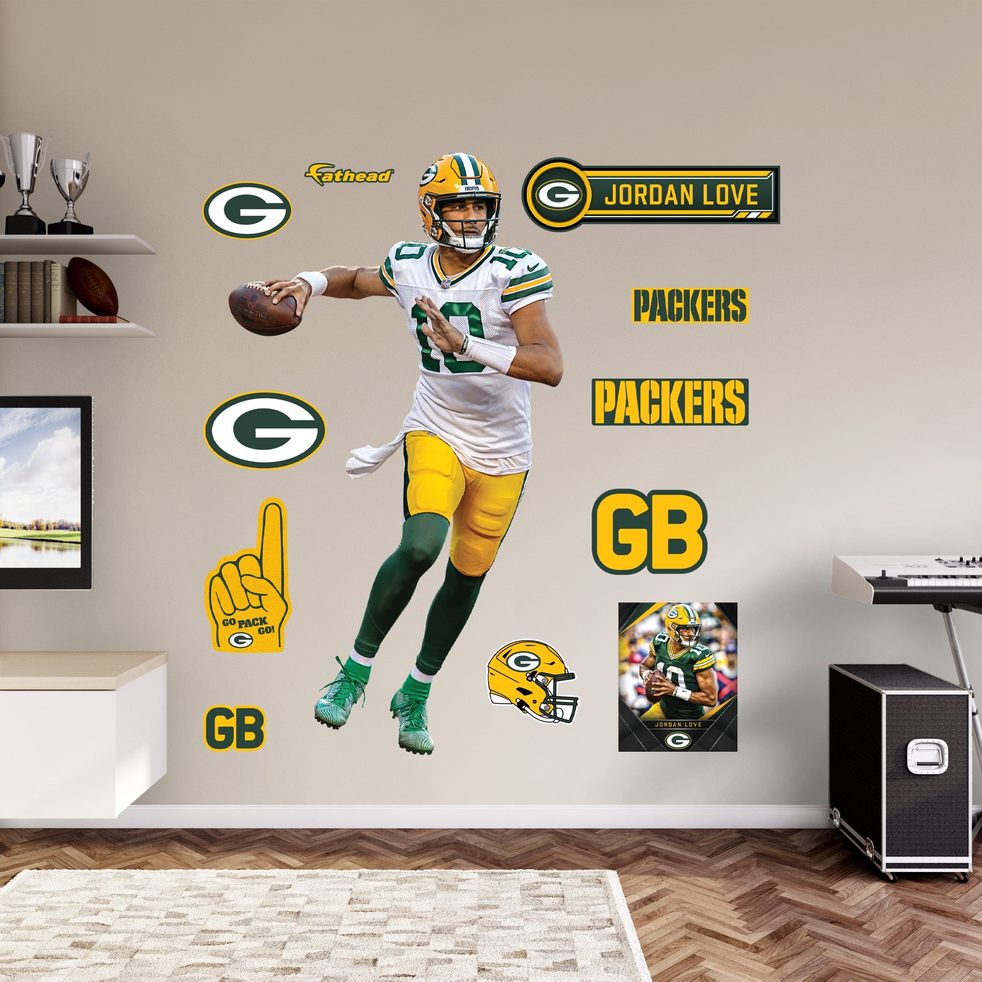 Jordan Love - RealBig Collection - Official NFL - Green Bay Packers - Reusable Vinyl Wall Decals